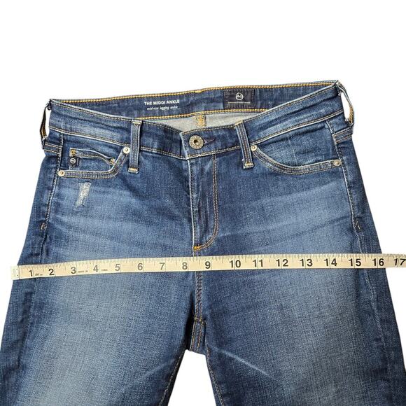 AG Adriano Goldschmied Midi Ankle Mid Rise Legging Ankle Jeans Size: 25 - Picture 4 of 5